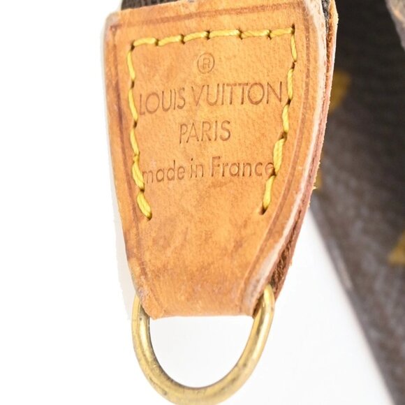 LOUIS VUITTON Logo BUCKET PM Pouch Bag Monogram Leather Brown France 05KA809 - Picture 8 of 16